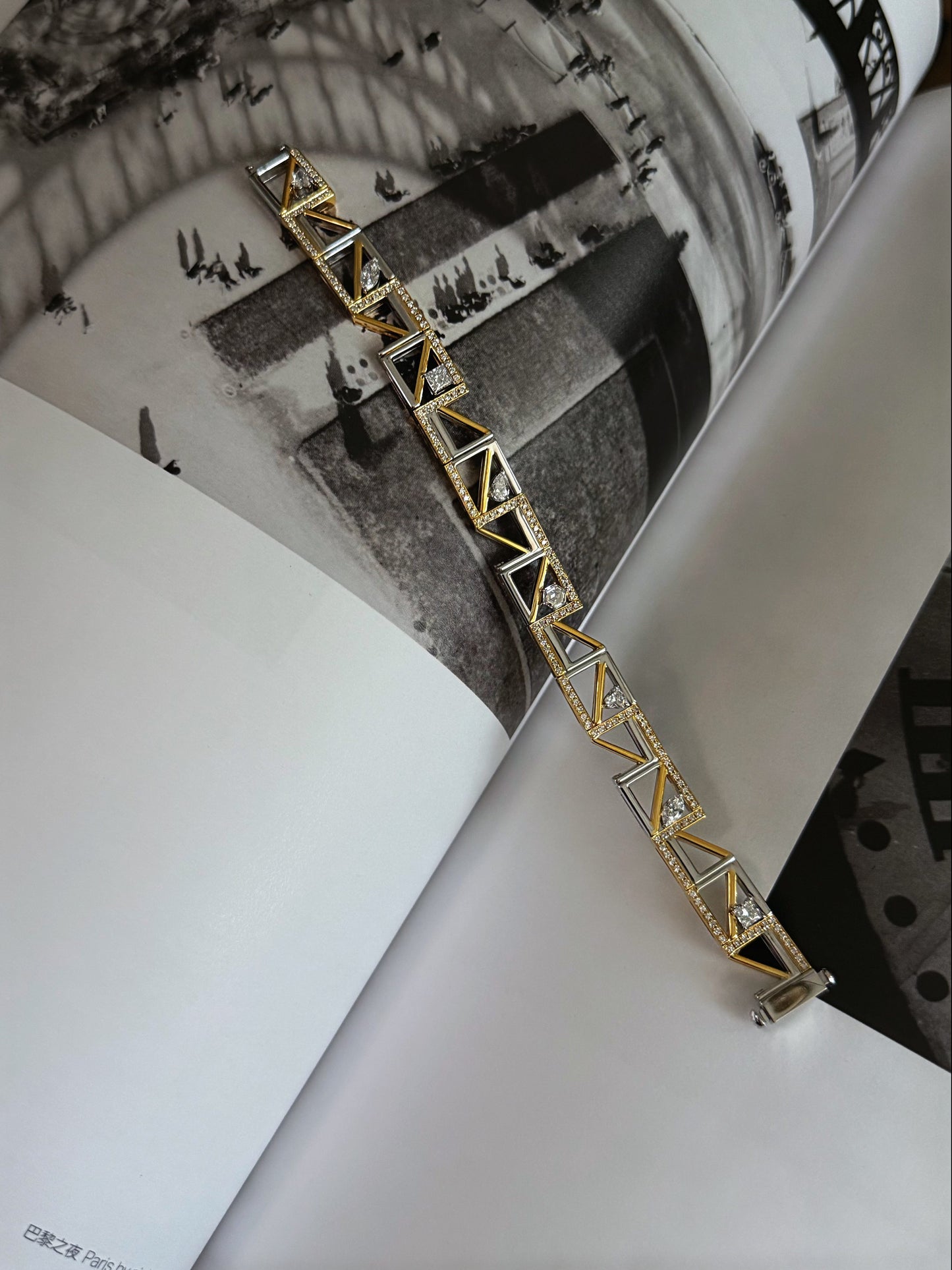 The Black Monologue "Architecture on the Wrist" Bracelet - Two-Tone Solid 9k Gold & Lab-Grown Diamonds