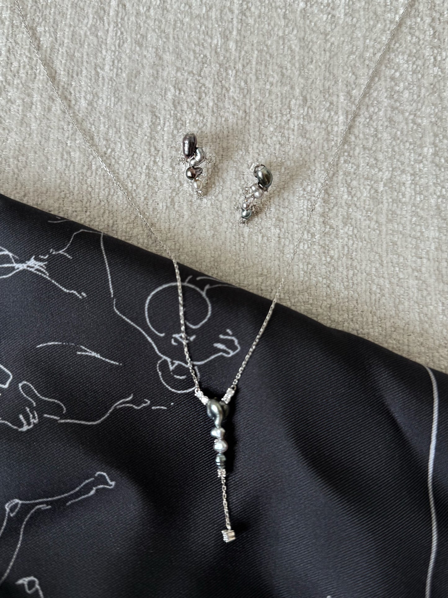 Tahitian Keshi Pearl Earring in Solid 9k