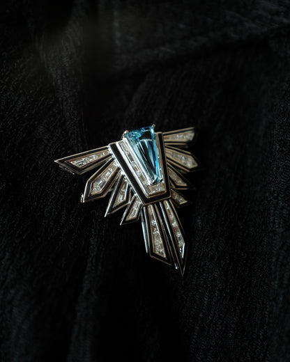 The Atelier UNO Santa Maria Aquamarine Brooch/Pendant in Solid 18k